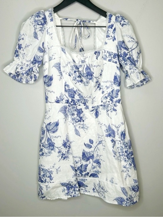 Reformation Dresses & Skirts - Reformation Evianna Blue and White Linen Dress Size 6 NWT